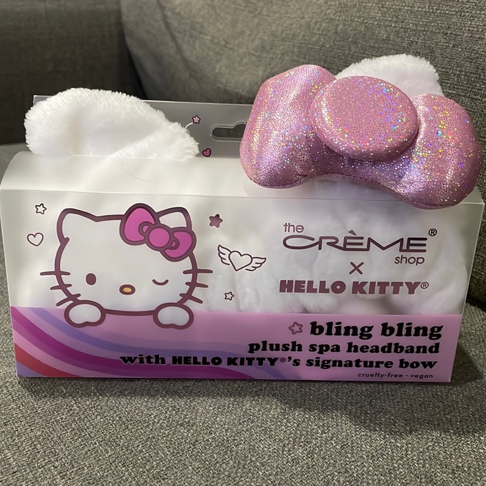 The Crème Shop x Hello Kitty Plush Spa Headband Limited Edition Bling Bling Y2K